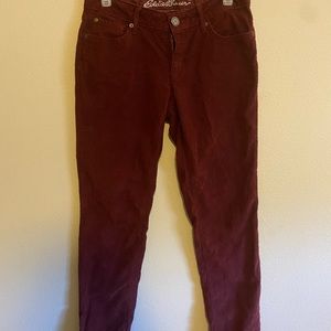 Maroon corduroy Eddie Bauer pants